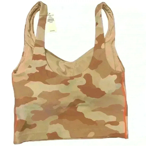 NWT OFFLINE by aerie real me low key long line sports bra XS in tan camo - Picture 5 of 15